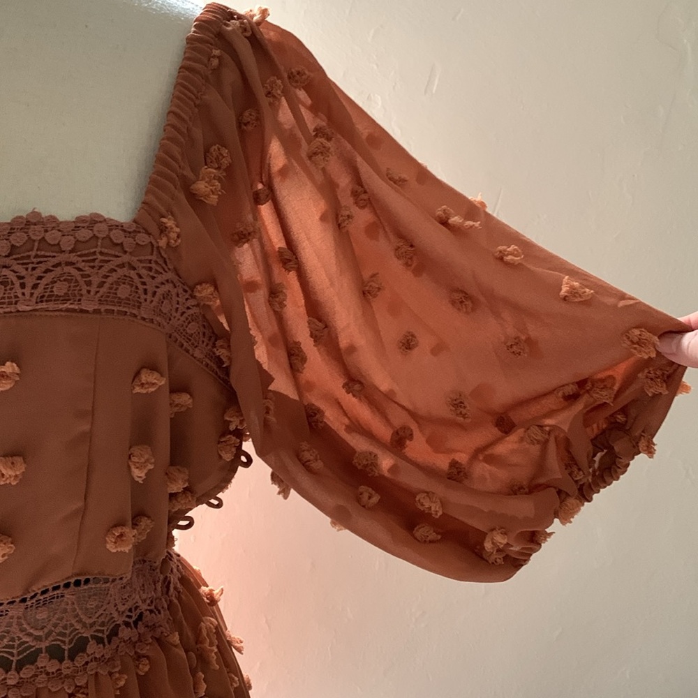 BNWT ASOS RUST / ORANGE BOHO DRESS - Picture 4 of 14